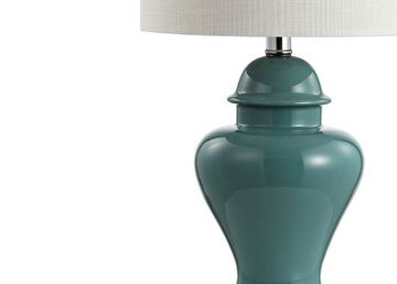 Qin 22" Ceramic/Iron Classic Cottage LED Table Lamp - JONATHAN Y